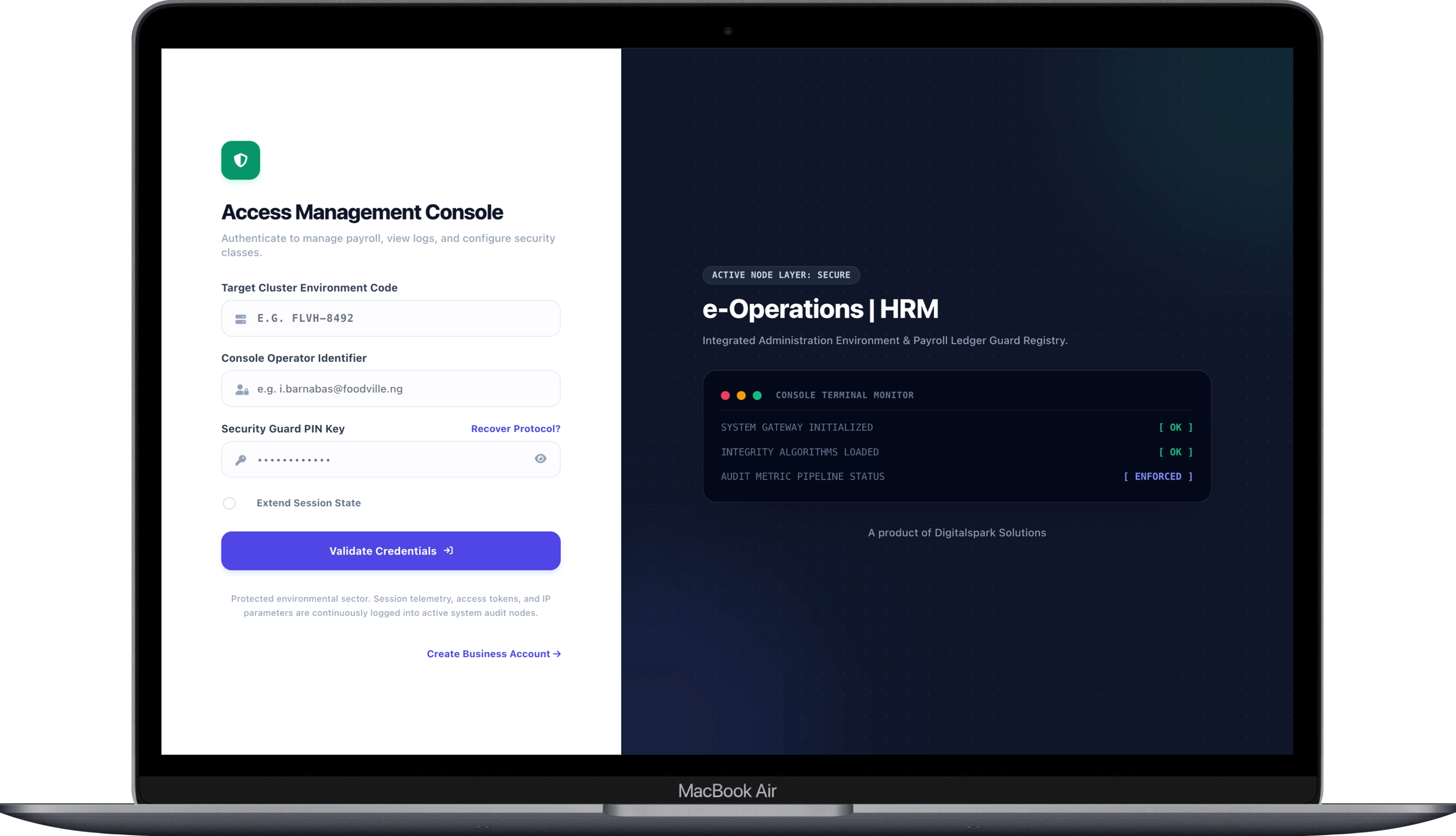 Oxy HRM Access Management Console